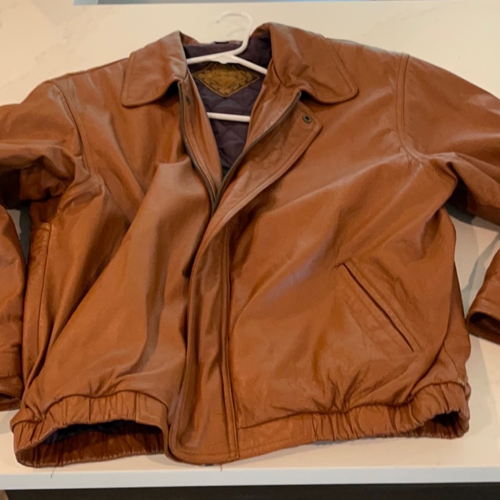 Bomber jacket Vintage “Gear For Sports “Men’s Med.full zip. Brown/lined.
